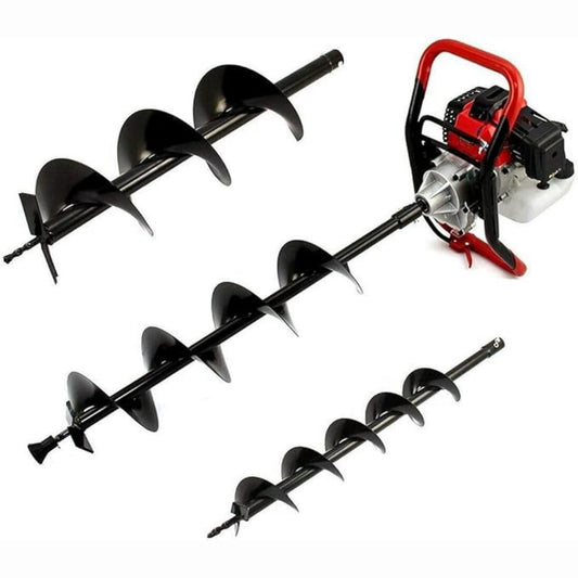Dealourus 65cc 2-Stroke Petrol Earth Auger – Heavy-Duty Fence Post Hole Digger with 3 Auger Drill Bits & Extension Pole