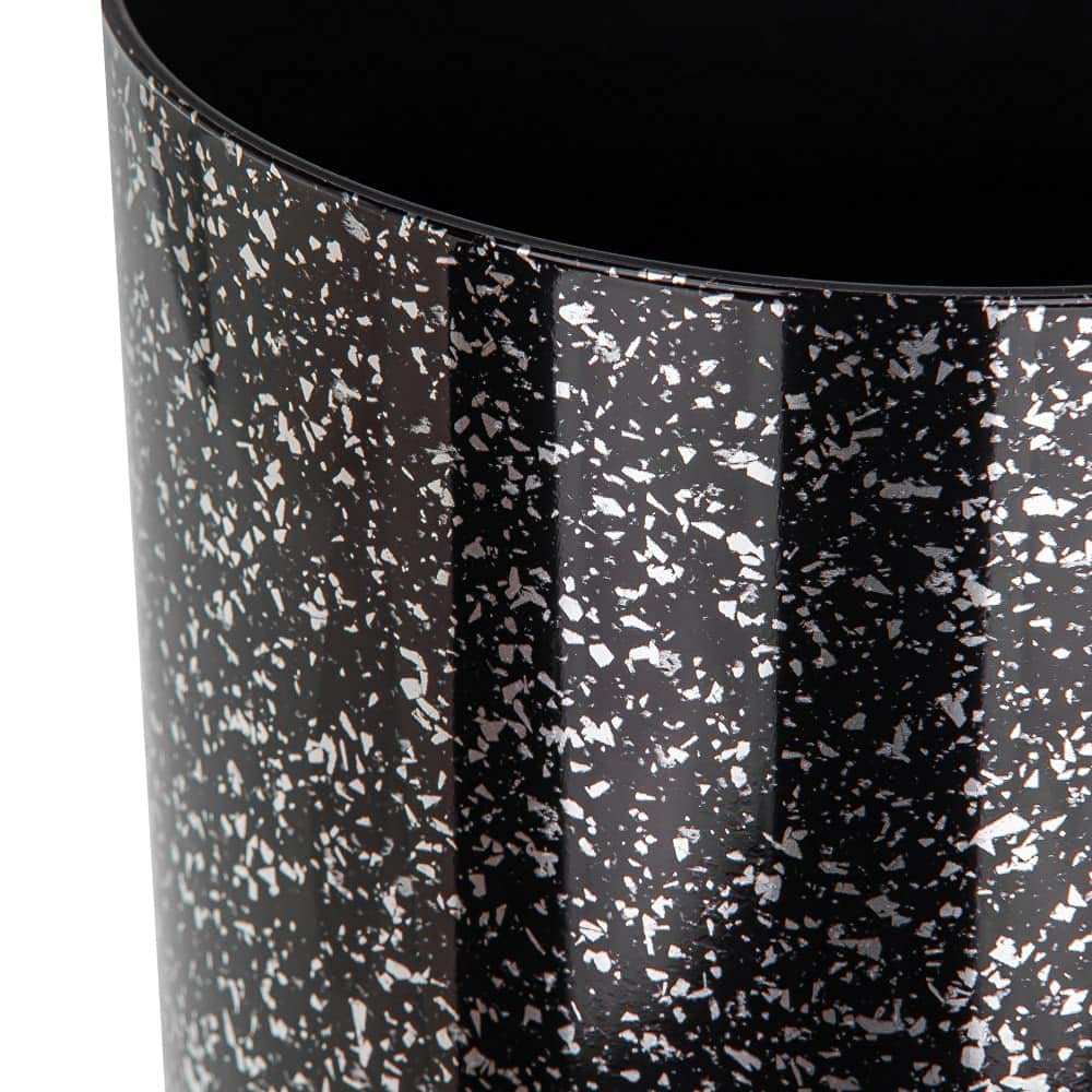 KORAD Black with Silver Flecks Indoor Plant Pots 6 sizes – Plant Pot Planter with Drainage Holes and Matching Saucer for All Houseplants – Modern Home Decor Round Flower Pot (26 cm)