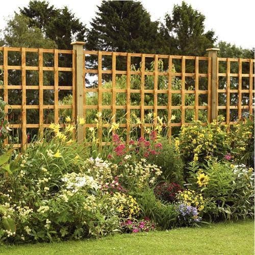 Timber Products (PACK OF 10) 6x2 Wooden Square Trellis Fence Panels (1.83m x 0.60m) 6ft x 2ft Lattice Trellis
