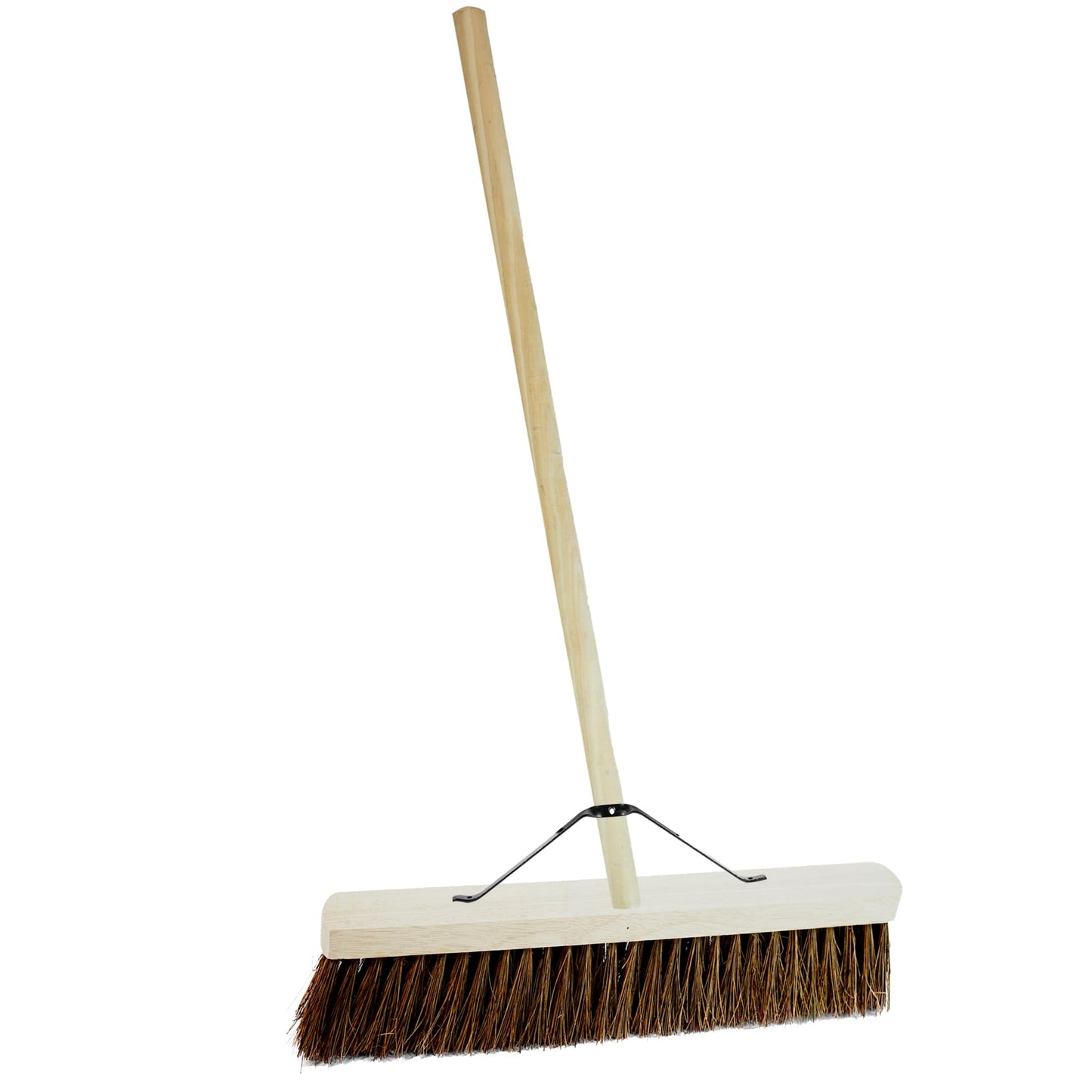 Indoor Outdoor Sweeping Brush With Long Handle Soft or Hard Bristle 18", 24" or 36" Home, Office, Garden, Garage & Yard Sweeping Broom (1, 18" Coco Soft Bristle)