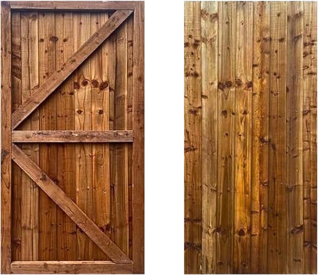 Garden Gate, Pedestrian Wooden Gate Pressure Treated, Wooden Feather Edge Garden Door 6ft Height 2 Feet Width 2 inches Depth (180cm High x 75cm Wide x 6cm Deep)
