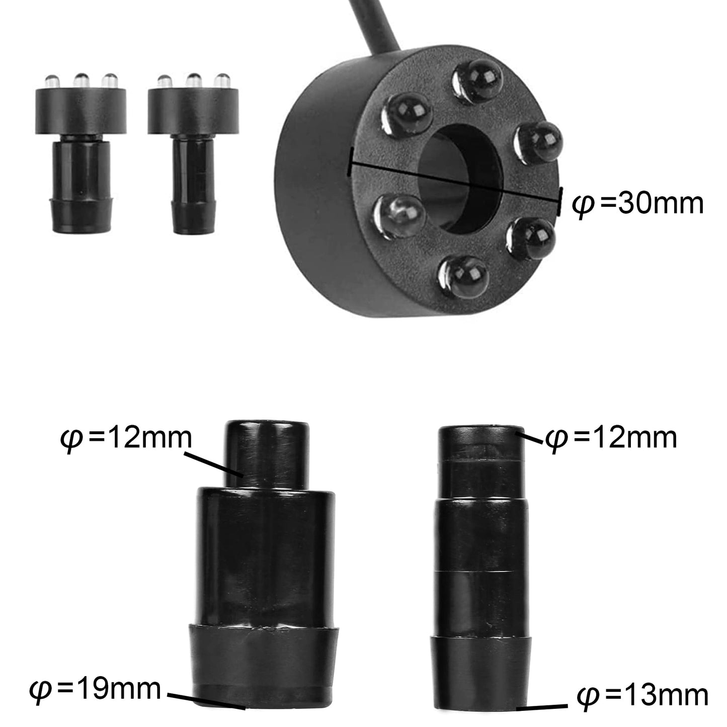 Forever Speed Submersible Water Pump 1500L/H Fountain Pump with Lighting 3 White LED Ring for Garden, Fountain, Aquarium, Pond, Birdbaths, Fish Tank