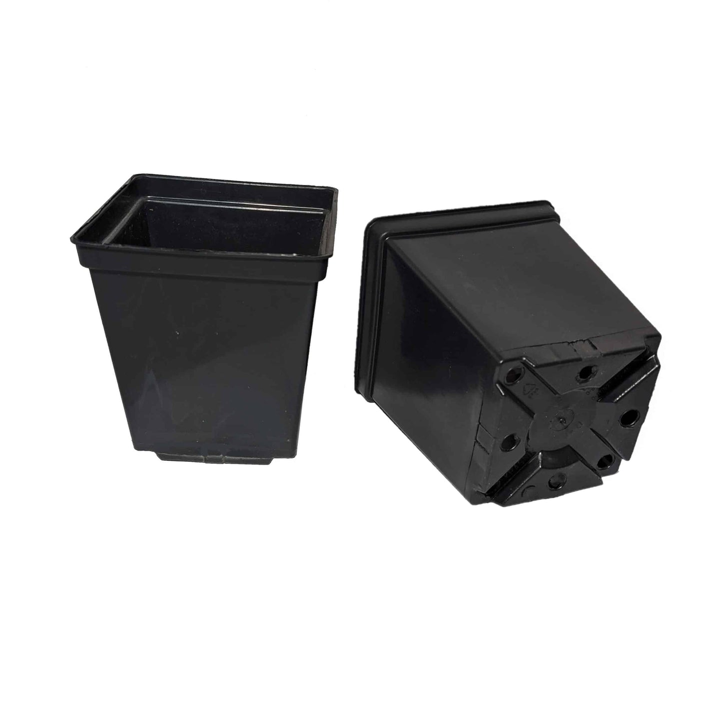 Elixir Gardens 50 x Square Plant Pots | Black Recycled Plastic Hydroponic seed Seedling | 11cm x 11cm x 12cm