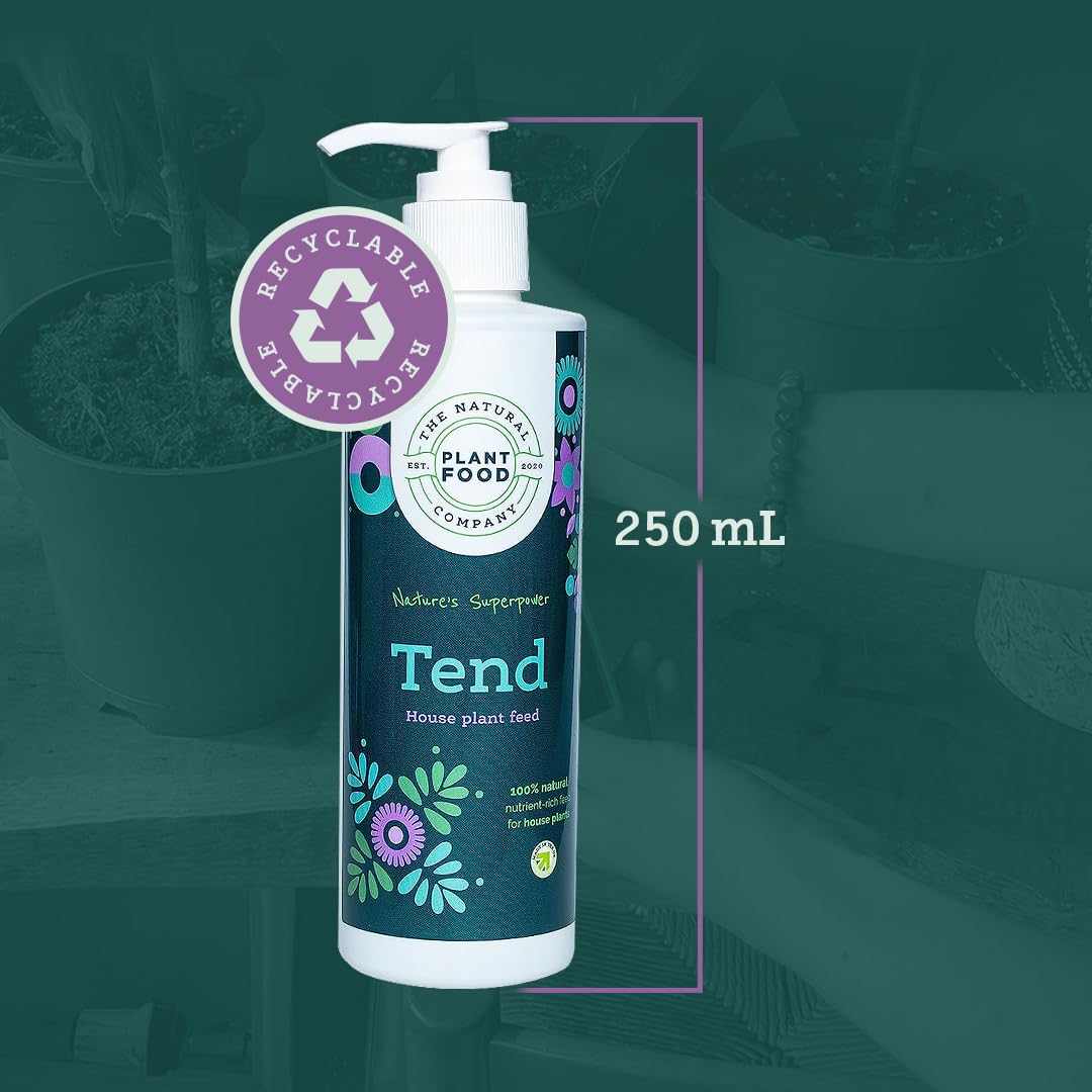 The Natural Plant Food Company | Tend House Plant Feed - 100% Natural Indoor Plant Food - With Essential Nutrients - Pet & Wildlife Friendly - Free from Peat & Synthetic Chemicals - 250ml