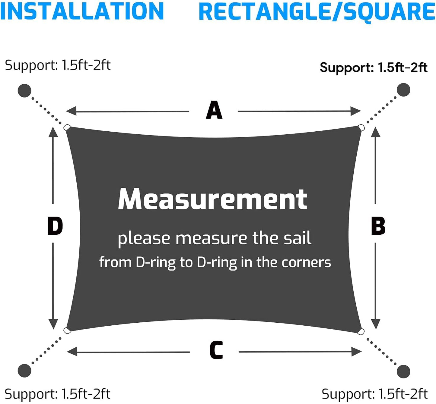 swift Sun Shade Sail 2.5m x 2.5m Square HDPE Breathable 98% UV Block 2.5x2.5 Meter Sunscreen Awning Canopy Sail Shades for Garden Outdoor Patio with Free Ropes, Anthracite