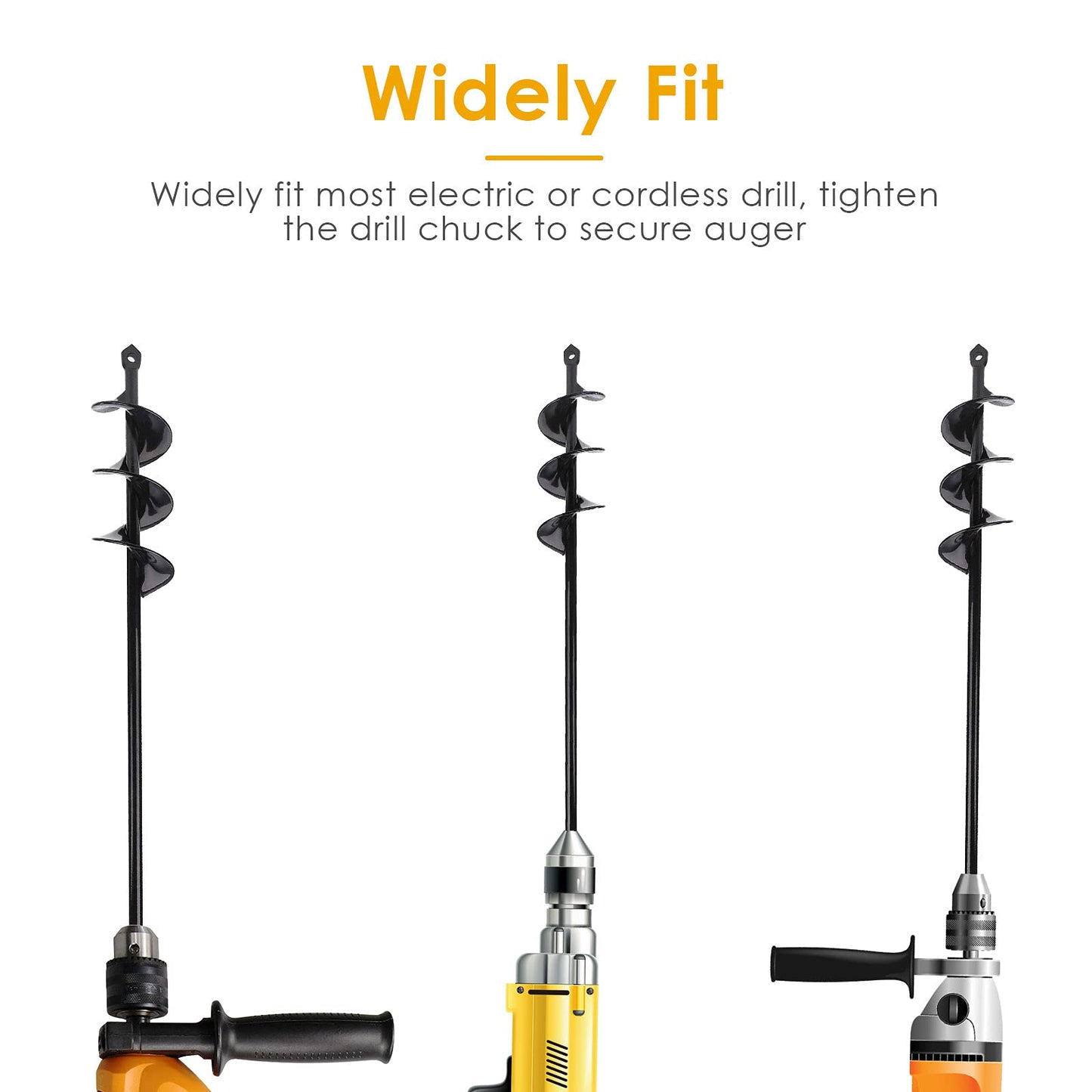 Petyoung Garden Post Hole Digger for Planting Bulbs Seedlings, Φ40mm Length 450mm Heavy Duty Auger Spiral Drill Bit for Planting Garden