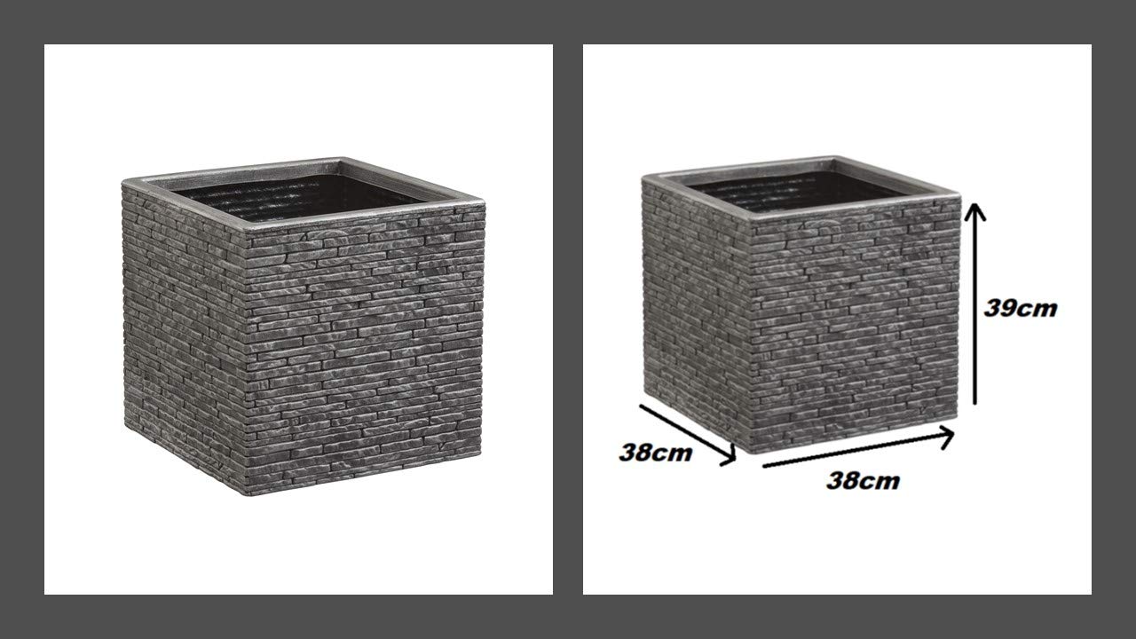 38cm Brick Effect Square Pot