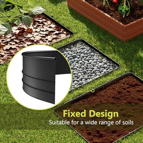 WELDUN Lawn Edging, Garden Edging, Flexible Plastic Gravel Edging, Easy to Cut and Shape, for Flower Beds, Lawns and Walkways, 6 m x 10 cm (L x H), Black