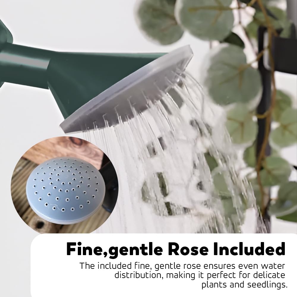 ANGIX 6.5L Watering Can with Sprinkler Head for Indoor & Outdoor Gardening with Double Handles | 6.5L Plastic Plant Watering Can for Houseplant Watering Cans - Green (6.5 Ltr)