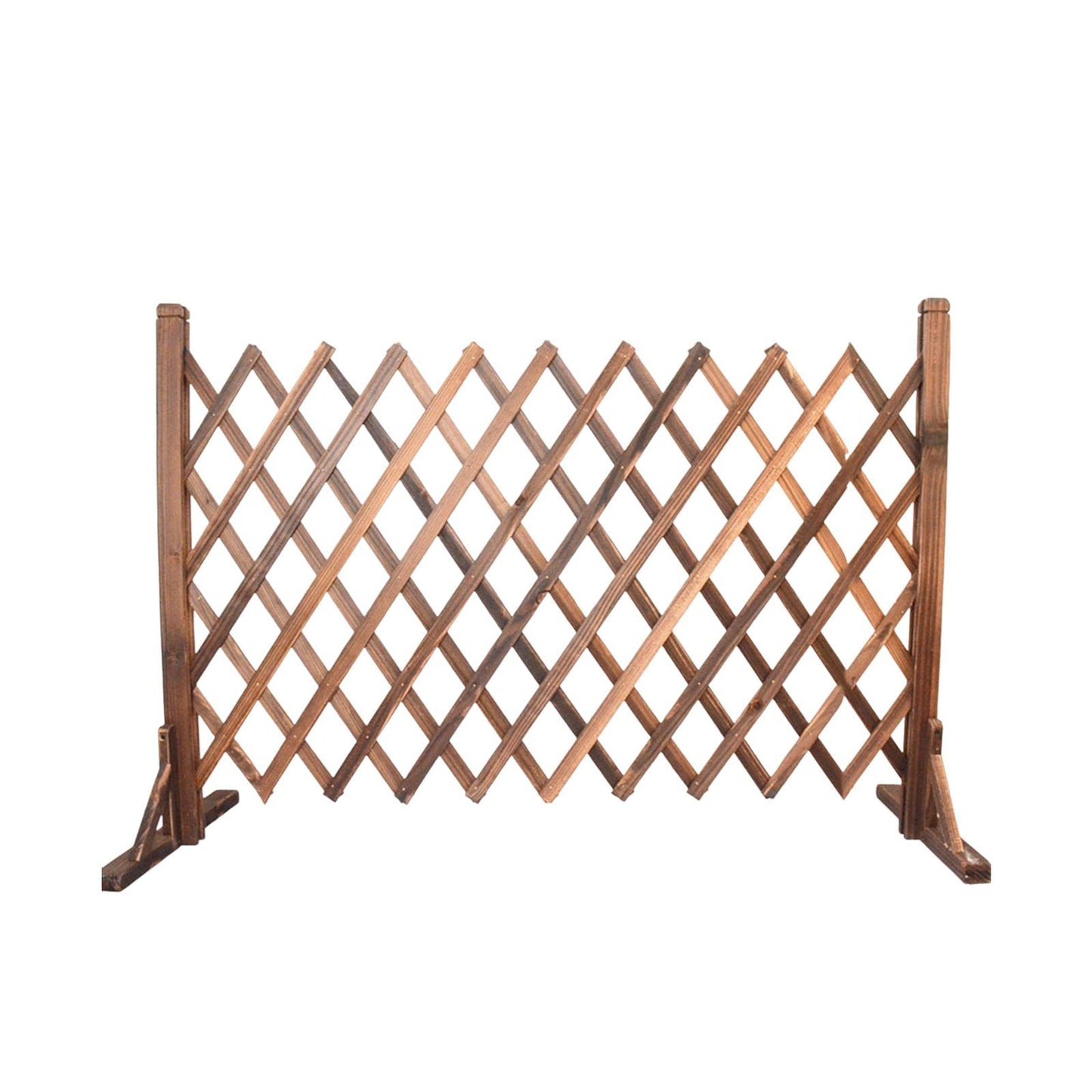 Fenteer Expandable Wooden Fence - Folding Garden Partition Freestanding Gate Mesh Fence Photo Props for Outdoor Yard