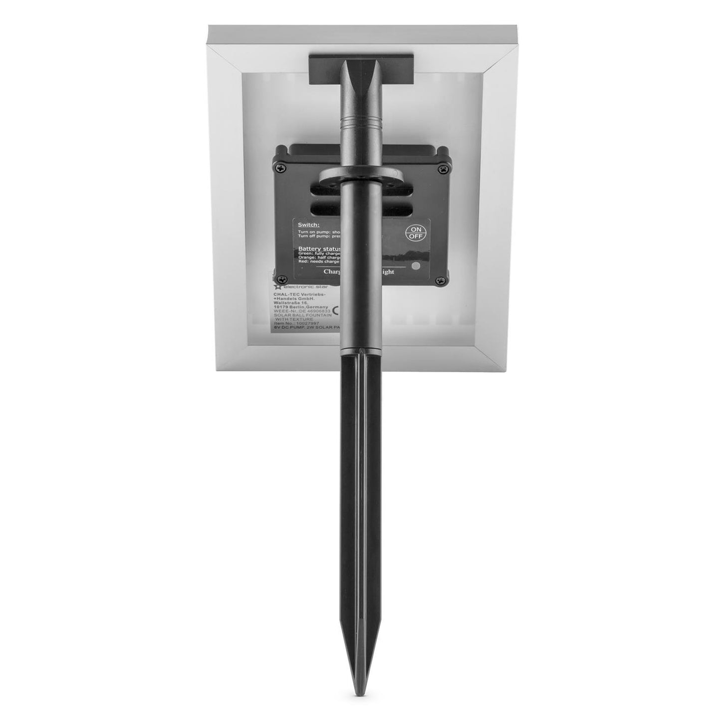 Blumfeldt Schönbrunn Sphere Fountain - Solar Power, For Gardens Terraces Green Areas, Environmental-Friendly, 2W Solar Panel, 300cm² Photovoltaic Surface, 200 l/h Pump, LED, Black