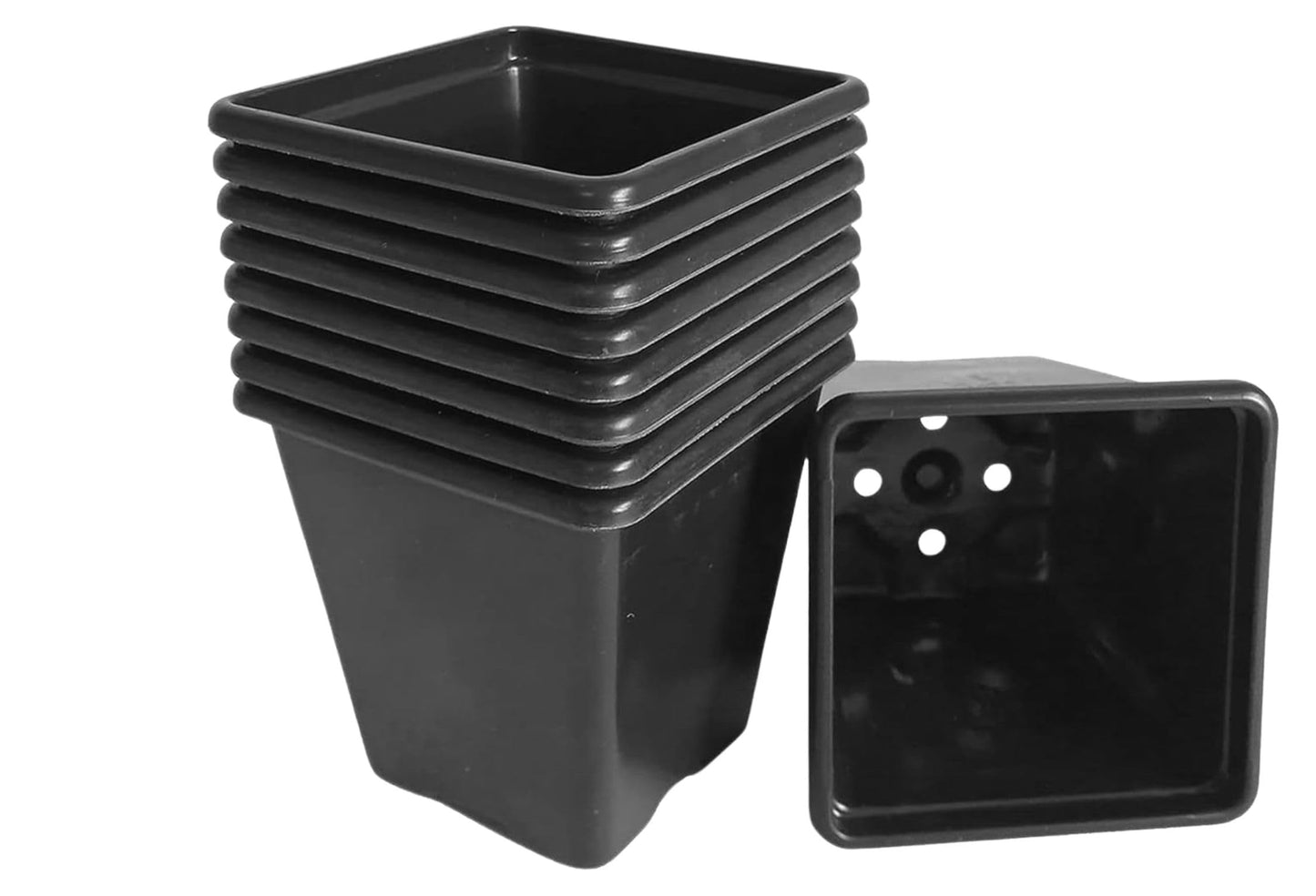 9cm Plastic Plant Pots Black Square (Pack of 50) – Ideal for Plants, Perennials, and Herbs (Pack of 50 Pots)