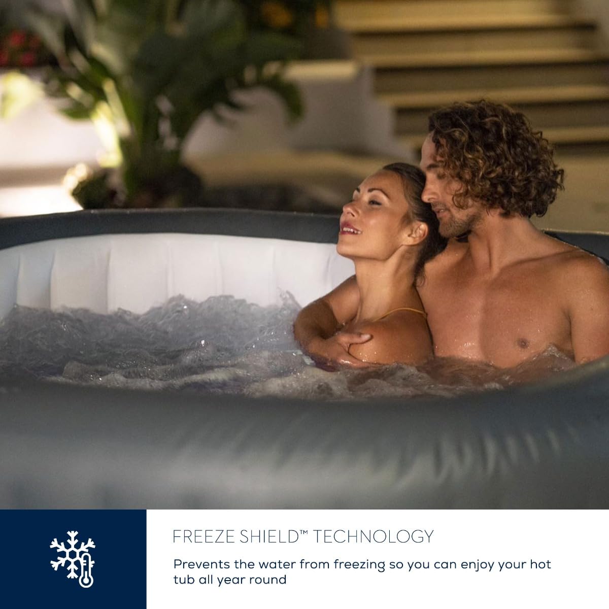 Lay-Z-Spa Hawaii Hot Tub, 8 HydroJet Pro Massage System Inflatable Spa with Freeze Shield Technology and Sociable Square Shape, 4-6 Person