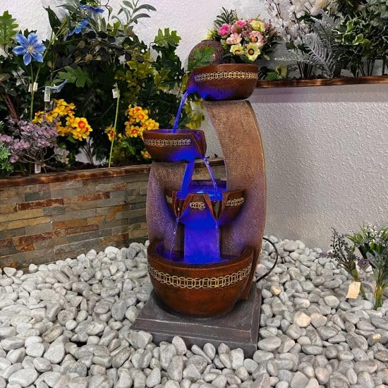 Tranquility Kanthoros Mains Powered Water Feature With Cover,Waterfall, Water Fountain, Garden Decoration, Garden Feature