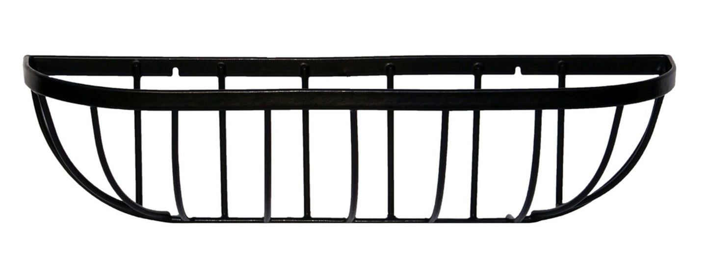 2 x 24 Inch Wall Trough Planter Black Wrought Iron Wall Mounted Garden Flower Basket