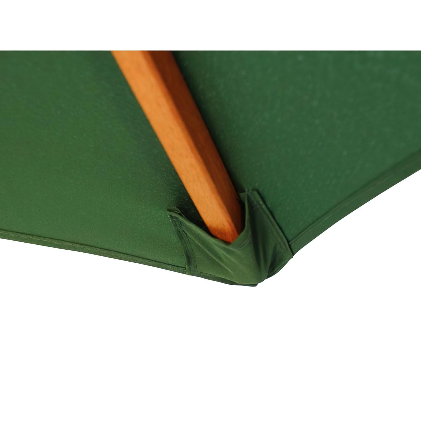 BrackenStyle Wooden Garden Parasol – Pully Operated and Machine Washable Garden Umbrella – 11 Colours - 15kg Black Concrete Base Included (Green)