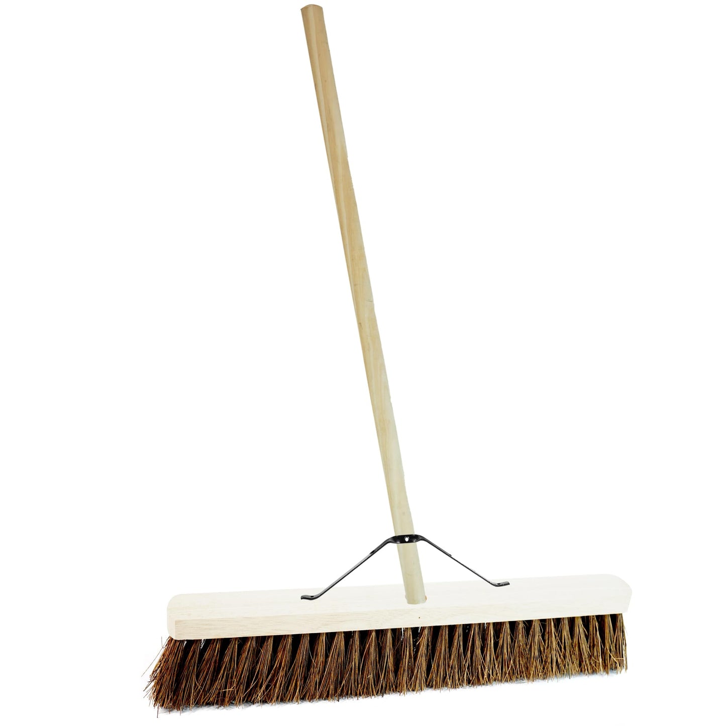 Indoor Outdoor Sweeping Brush With Long Handle Soft or Hard Bristle 18", 24" or 36" Home, Office, Garden, Garage & Yard Sweeping Broom (1, 18" Coco Soft Bristle)