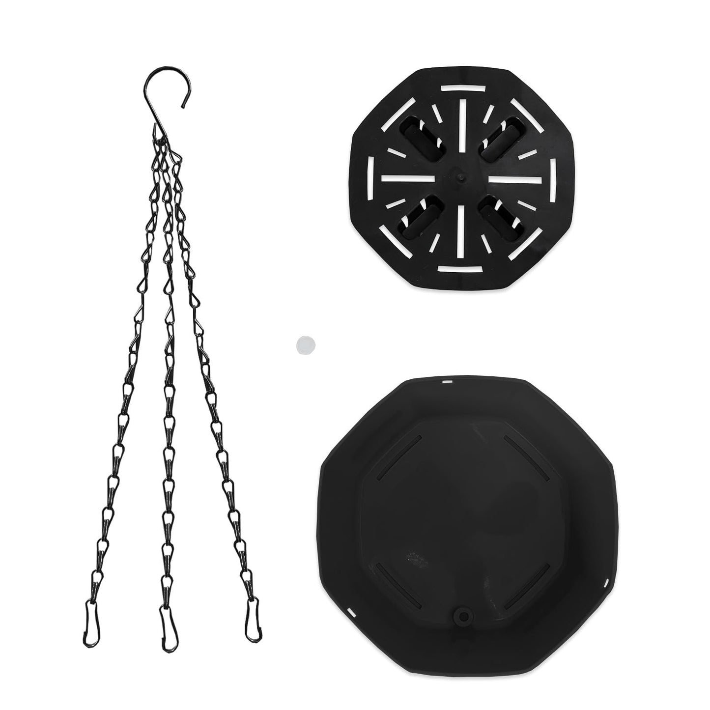 Dproptel 6 Pack 6 Inch Hanging Planter Basket Indoor/Outdoor Self Watering Flower Pots Plants Holder Hanger with Chain Hooks Drainage Holes for Garden Home Decor (Black)