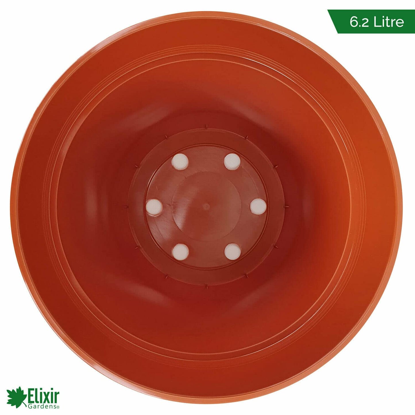 Elixir Gardens | Strong Deep Terracotta Recycled Plastic Plant Pots | Various Sizes/Quantities Available | 23cm x 2