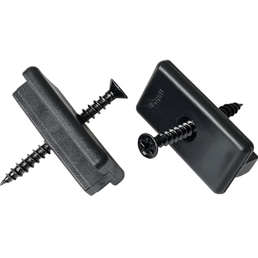 100 Pcs Composite Decking Clips, WPC Decking Clips, 6mm WPC T Clips Hidden Fasteners/Plastic Fixings, Fastener Board Clip with Black Screws