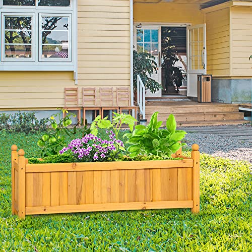 Albert Austin 1x Wooden Planter for Garden Easy to Assemble Weather Resistant Durable Design for Easy Planting Ideal for Indoor Outdoor Use Lightweight Garden Planters for Flowers (Large)