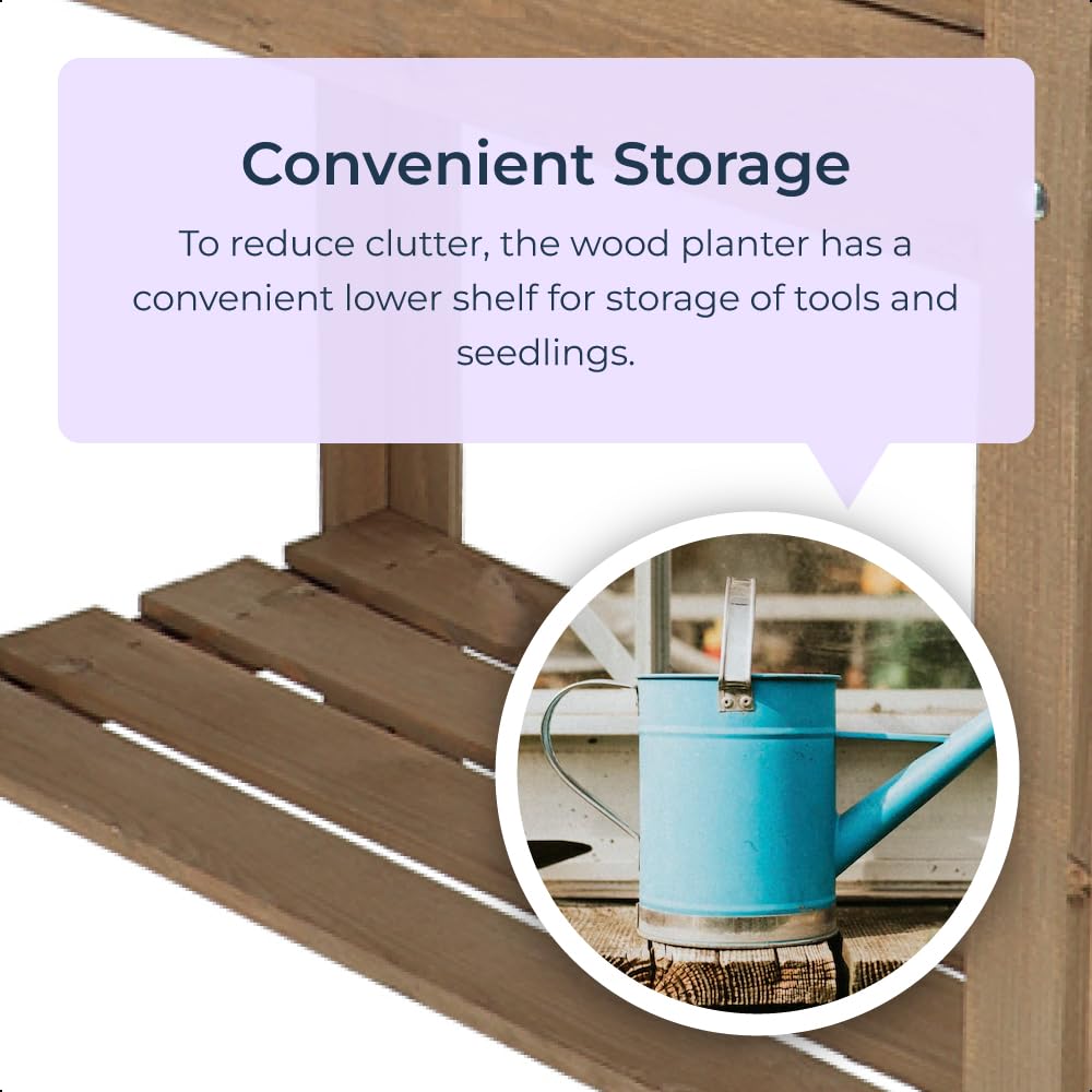 idooka Rectangular Plant Stand - Vegetables, Fruit, Flowers, Plants & Herb Planter w/Garden Storage Shelf - Raised Beds for Garden, Greenhouse, Balcony, Indoors - Strawberry Planter