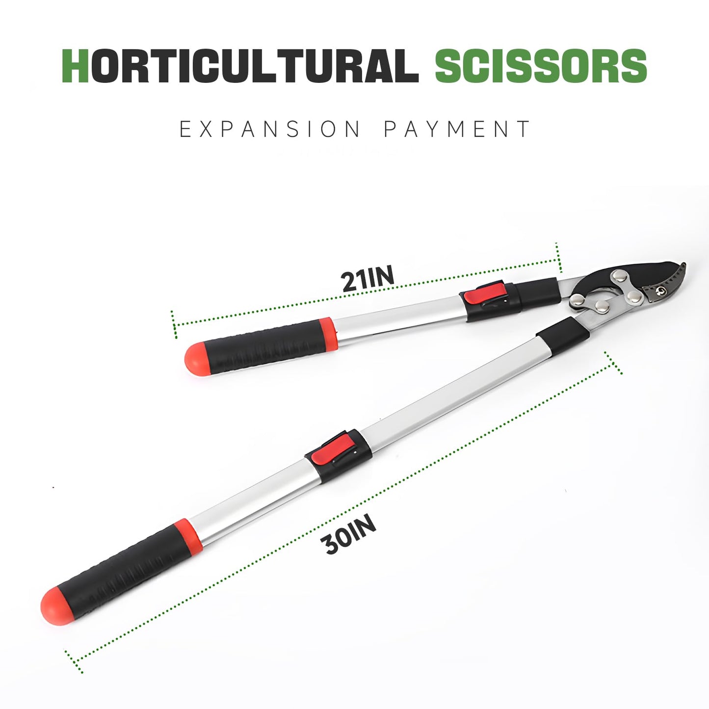 Professional Anvil Branch Lopper, Heavy Duty Tree Cutter Trimmer, Premium Compound Action Lopper with Telescopic Handles, Sharp SK5 Steel Blade, Extendable Garden Cutters, 21 to 30 Inches