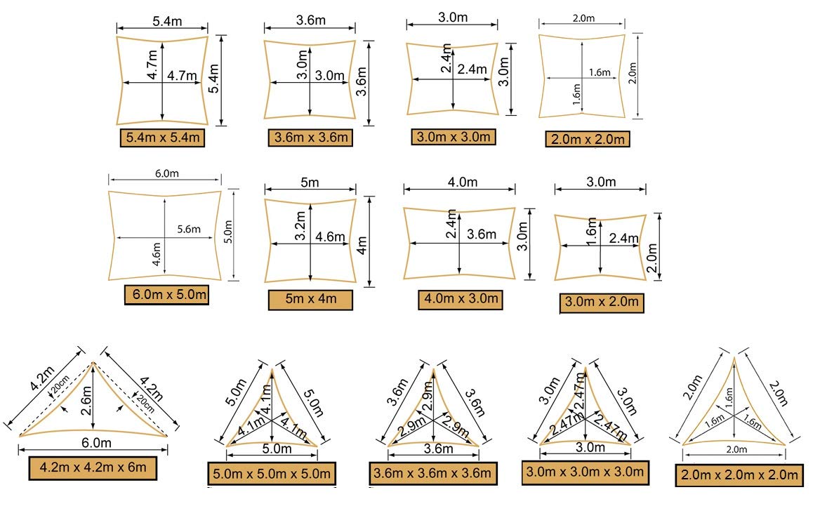 Kookaburra Waterproof Garden Sun Shade Sail Canopy in Charcoal 98% UV Block (4m x 3m Rectangle)