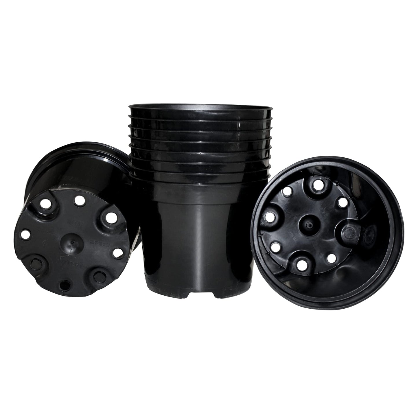 Kingston Tools Premium Recycled Plastic Garden Planter Pot – Heavy Duty Plant Flower Pots – Indoor Outdoor Home Décor Gardening Planters – Capacity: 3L, Black – Pack of 10