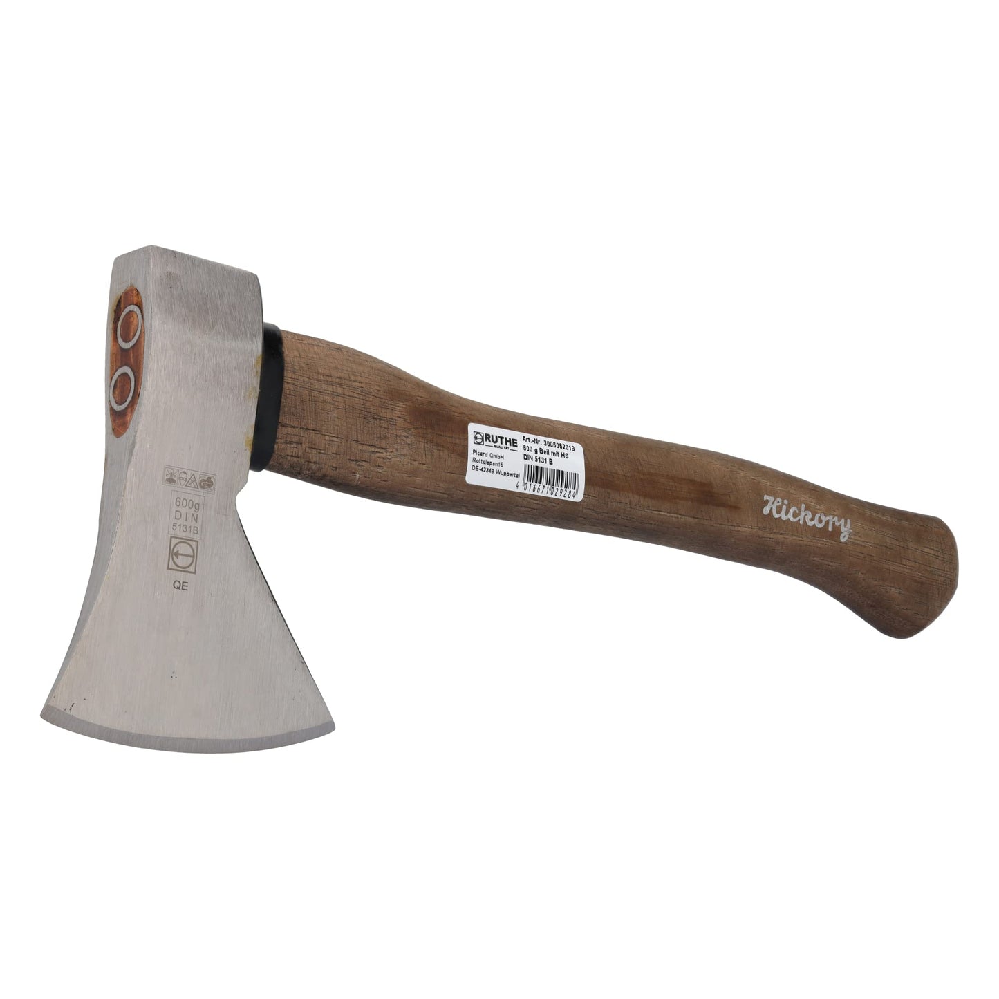 Ruthe VPA/GS Hatchet with Hickory Handle, Silver/Beige, 600 g