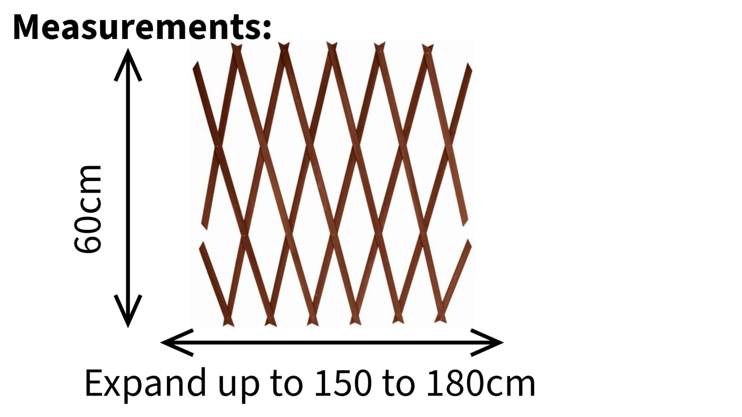 3 X Garden Gardeners Dark Brown Coloured Wooden Expanding Expandable Wooden Garden Trellis Each Piece Expands to 150 x 60 cm New