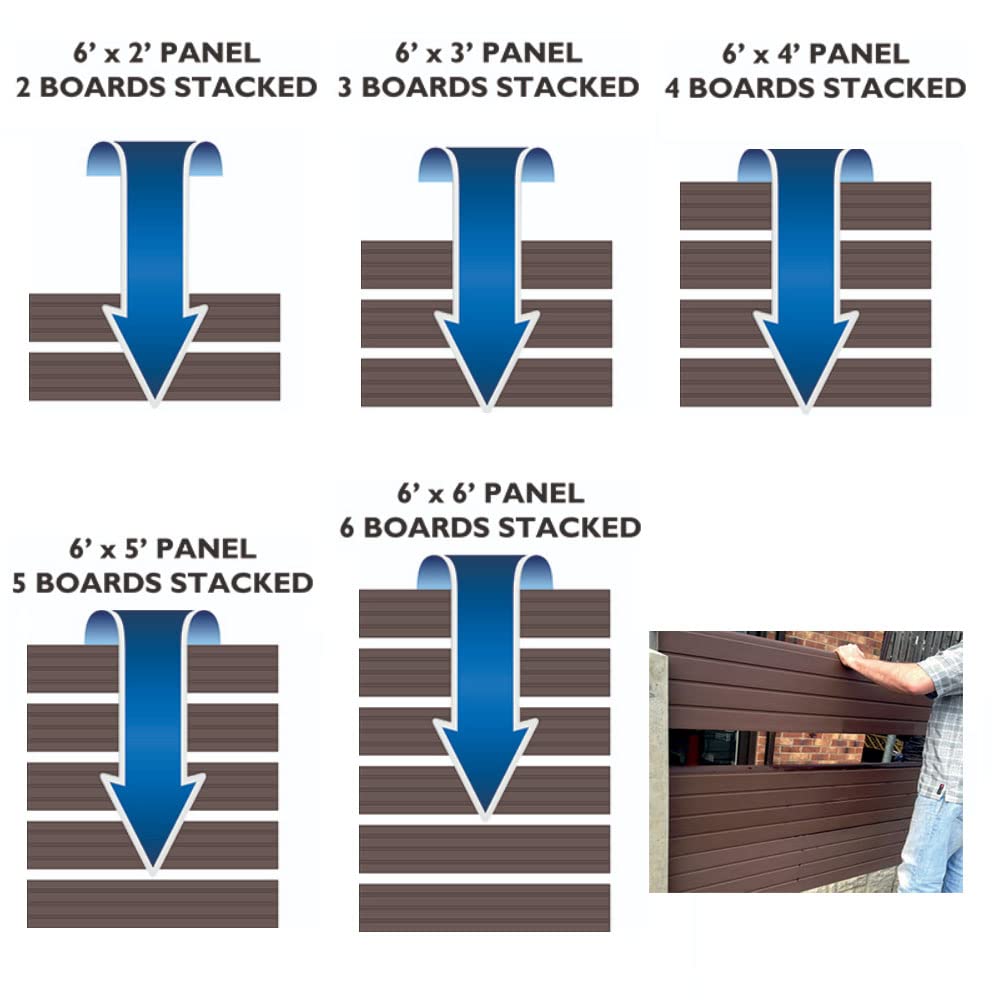 VP Plastic Fencing Panels - Composite Fence Panels - ECO Fencing Fence Board 1.8m (6') - Walnut