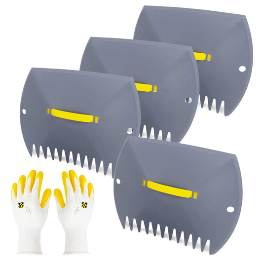 Jardineer Garden Leaf Scoops Yard, Leaf Grabber Claws Lightweight, Yard Rake Grabber - Removal of Grass, Lawn Clippings, Twigs or Debris (2 Pack)