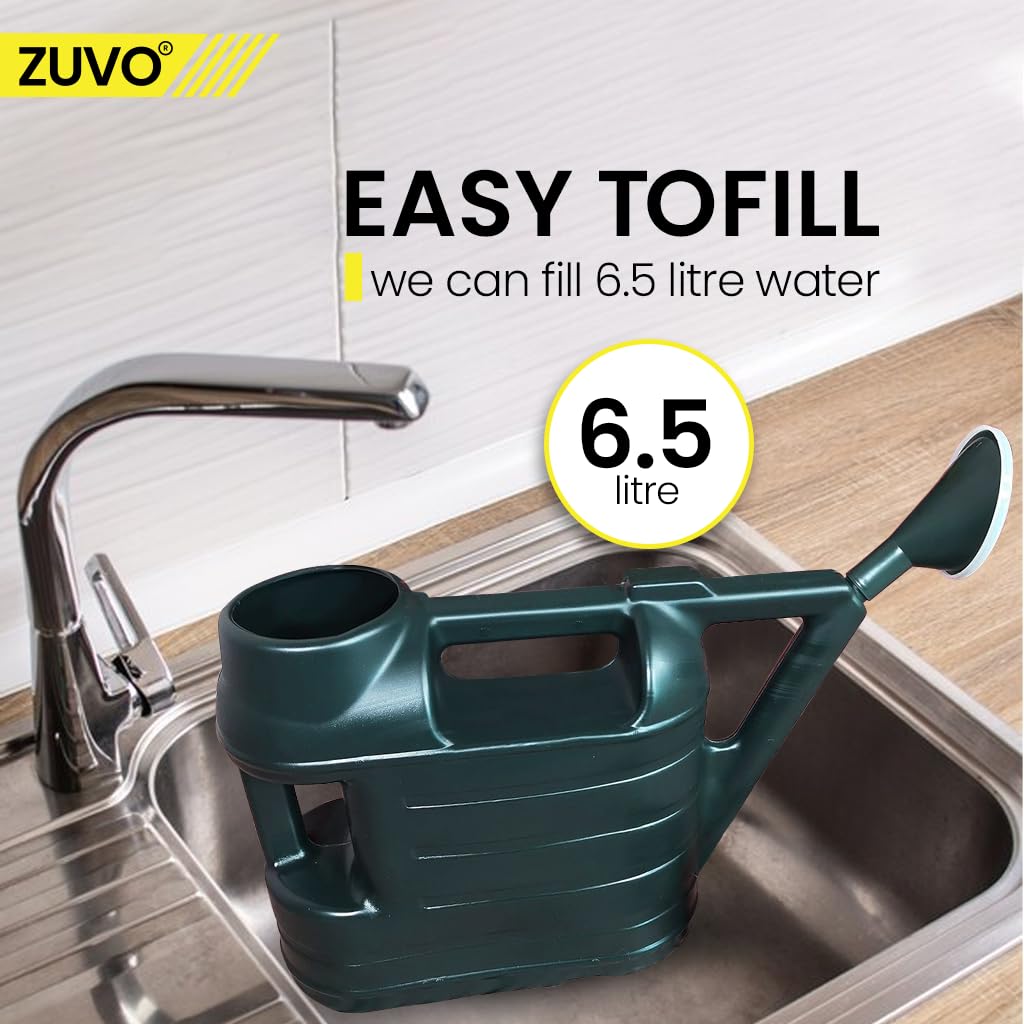 Watering Can Outdoor 6.5 L - Perfect Gardening Tool for Watering Plants - Light Weight Watering Cans - Green - Zuvo