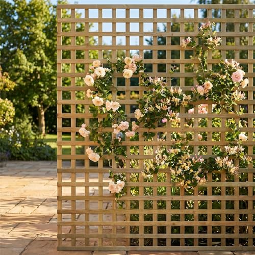 6ft x 6ft Privacy Square Flat Top Wooden Trellis Panel