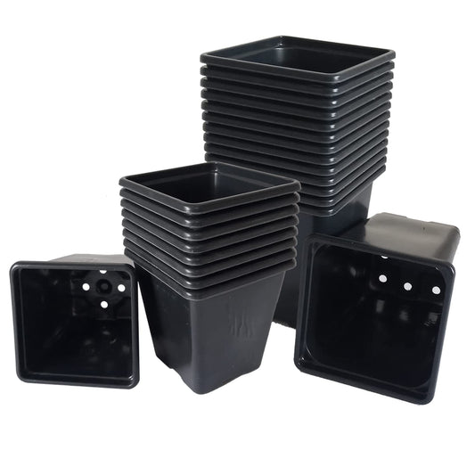 Elixir Gardens ® Square Plant Pot Recycled Plastic Plant Pots | 7cm x 7cm x 7cm | x 100