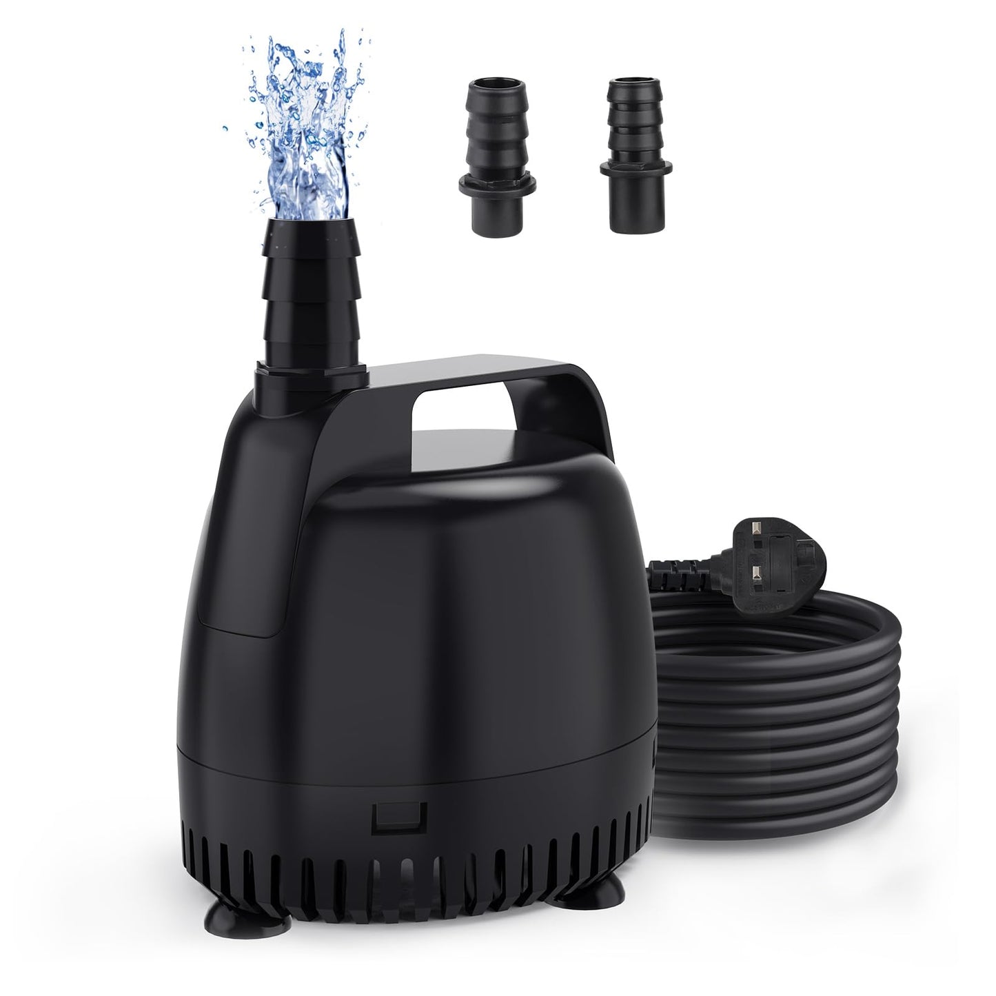 hygger Water Pump for Water Feature,1000L/H Submersible Water Pump for Fountain Pond Hydroponic Statuary Waterfall,18W Aquarium Water Change Pump with 2 Nozzles