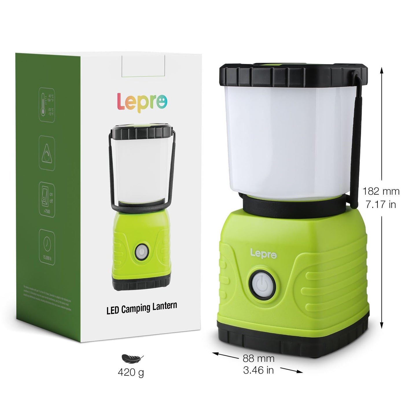 Lepro Camping Light Rechargeable, 1300 Lumen Camping Lantern for Tents, Dimmable 4 Modes, Tent Lights with 3600mAh Power Bank, Camping Accessories, Rechargeable Lantern for Outdoors, Emergency
