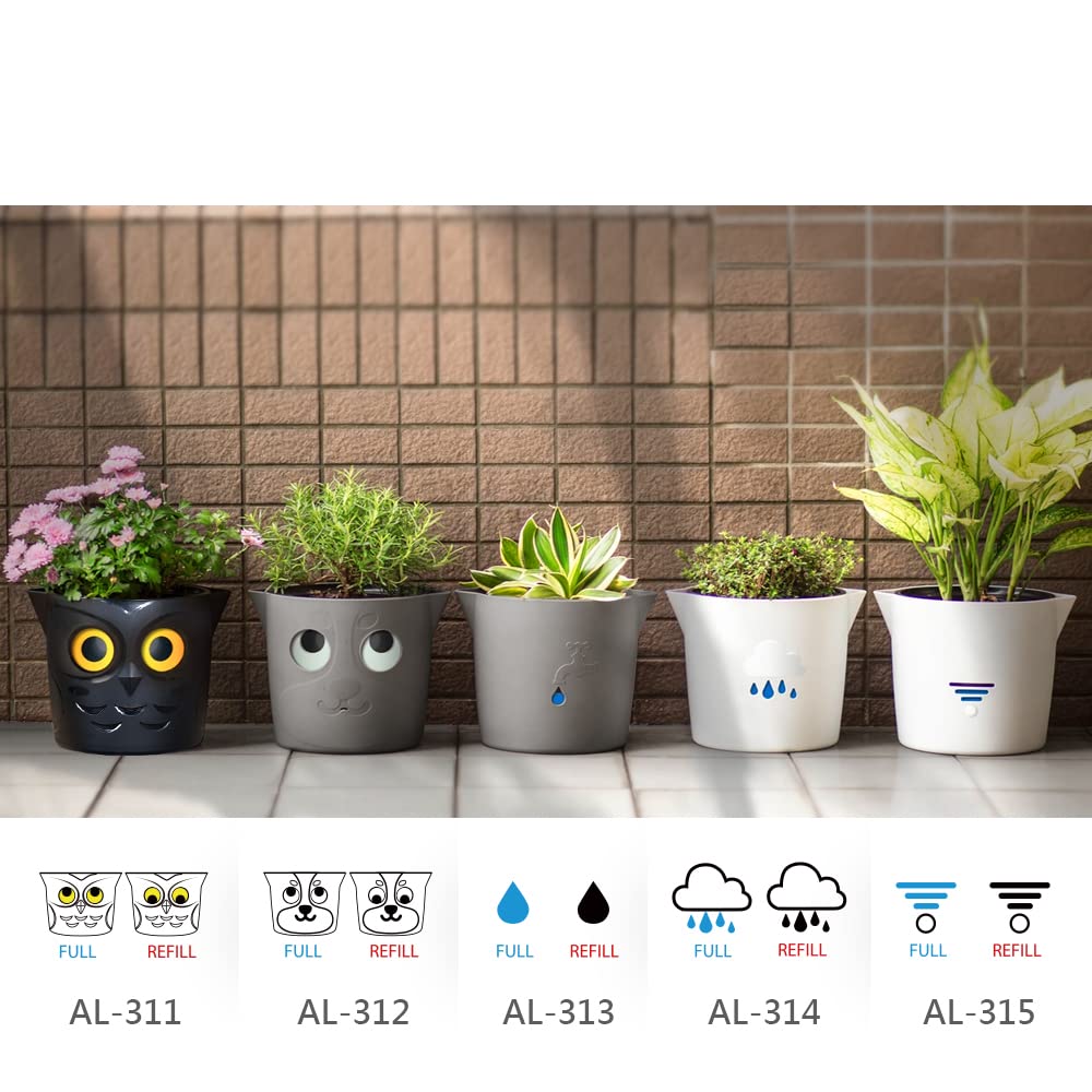 Large Self Watering Plant Pot for Indoor and Outdoor, Cloud Planter, Well Aerating and Draining Plastic 20cm Plant Pots for Orchids, African Violets, Herbs, Fiddle Leaf, Money Tree, Grey