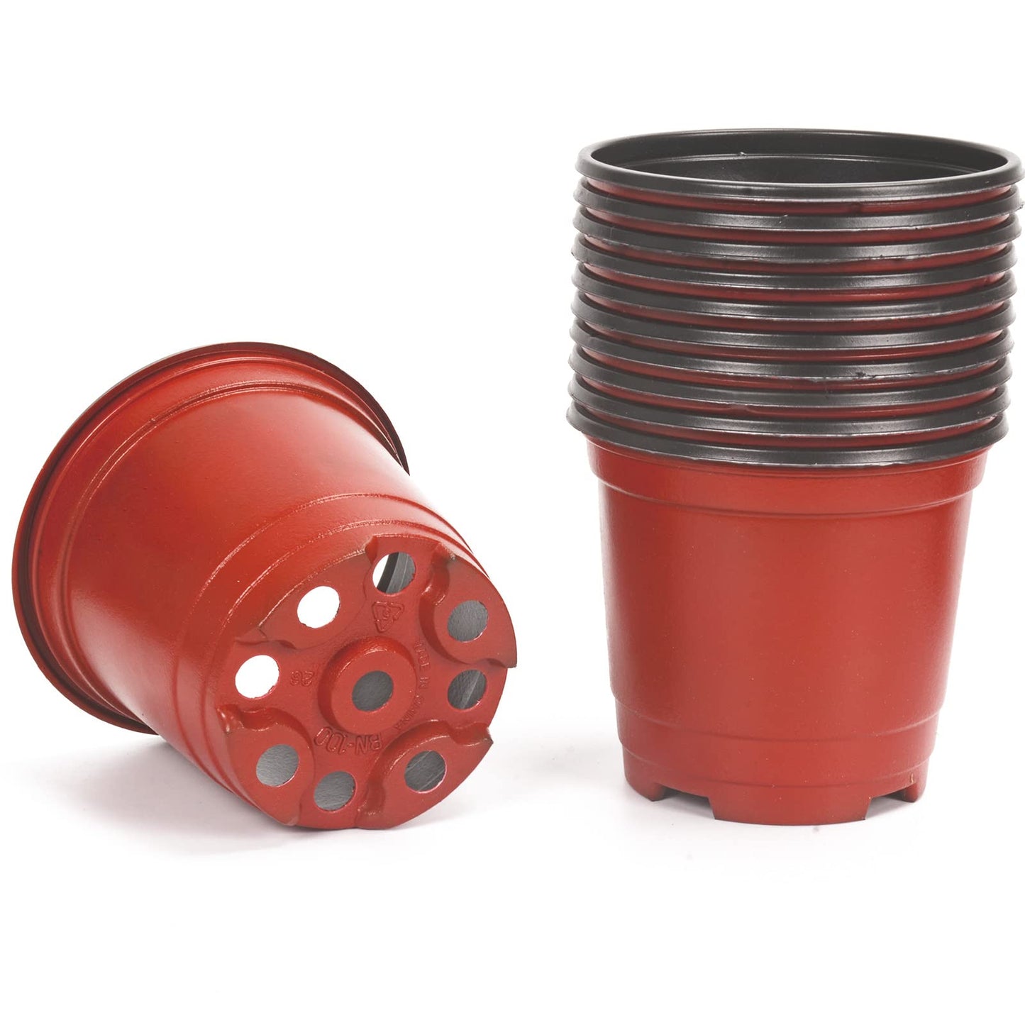 Atoke 50 Pack Thick Plastic Plant Pots,10cm Seed Starting Pot Flower Pot Plant Container for Seedlings,Vegetables,Succulents,Brown