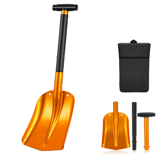 nutmanel Snow Shovel Folding Shovel,Aluminum Portable Lightweight Snow Shovel,Extendible Handle Shovel,for Car,Camping,Outdoor Activities