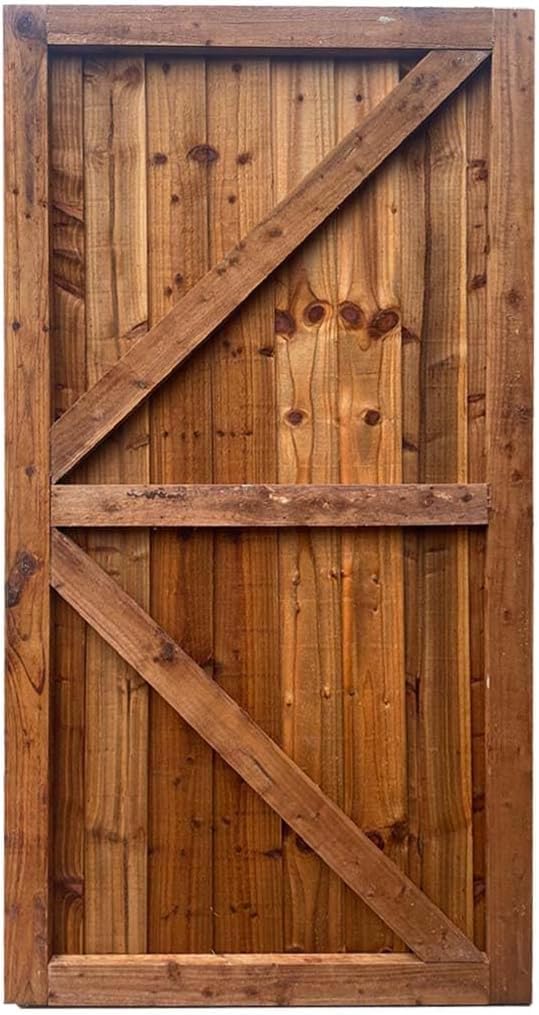 Garden Gate, Pedestrian Wooden Gate Pressure Treated, Wooden Feather Edge Garden Door 6ft Height 2 Feet Width 2 inches Depth (180cm High x 75cm Wide x 6cm Deep)