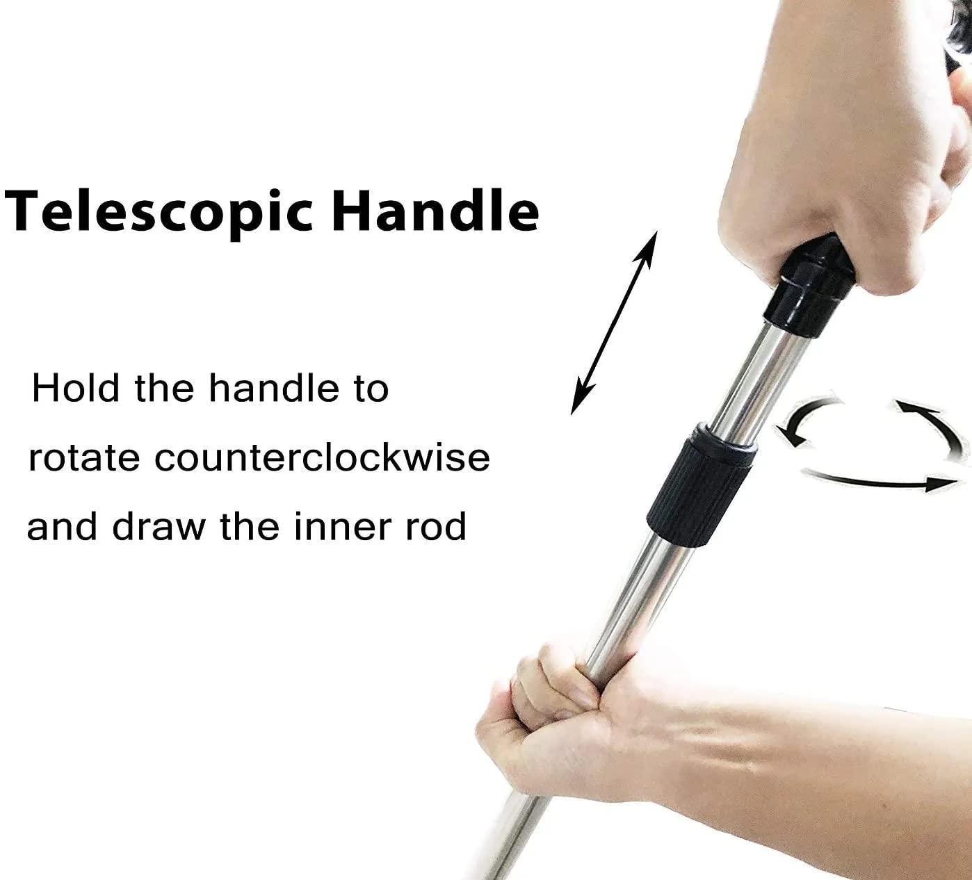 Aggloz | 38-63 inch Adjustable Garden Lawn Rake | Gardening Soil, Grass, leaf Moss etc | Heavy Duty & Rust Resistant | Quick Clean Up,25 Tines | Expanding & Telescopic Rake | 160cm