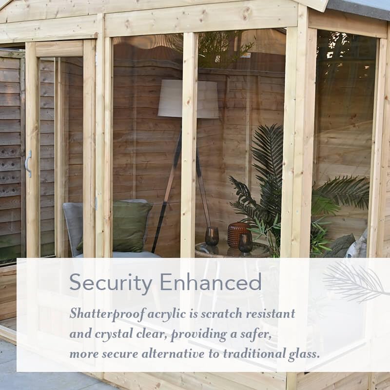 Forest Garden Beckwood Summerhouse Log Cabin 7'5' (2.26m x 1.7m) Pent Double Door Summer House Wooden Garden Room