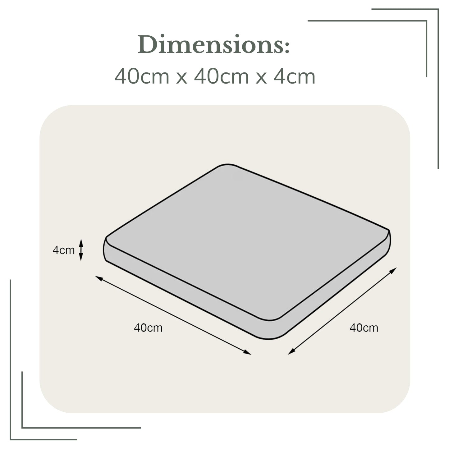 SOFTILLO Waterproof Chair Cushion With Ties Seat Pads Cushion Pad Indoors Outdoors Water Resistant Material Kitchen Dining Living Room Patio Garden Office Coffee Shop Foam Graphite 40x40x4cm