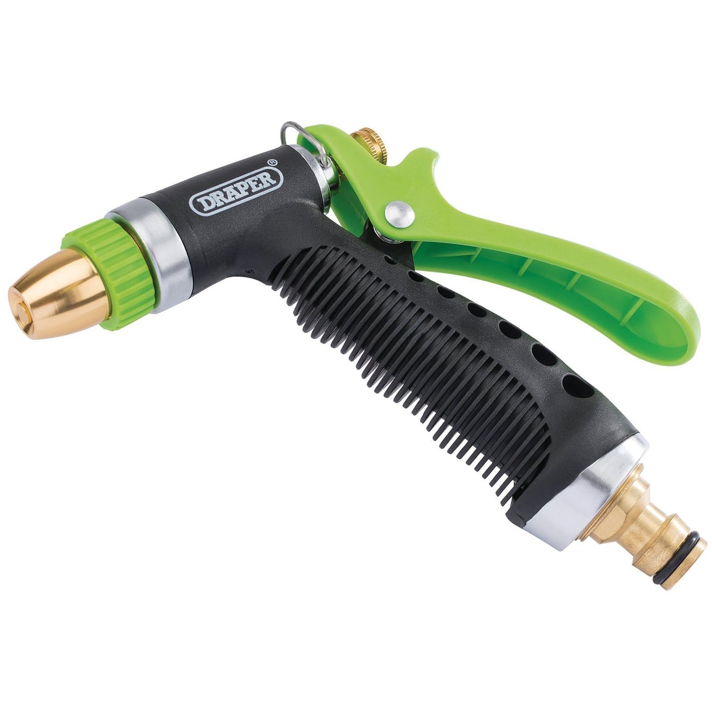 Draper 3 Pattern Hose Pipe Spray Gun | Aluminium Garden hose nozzle | Watering Tool | Brass Fitting | Universal Connector | 25296