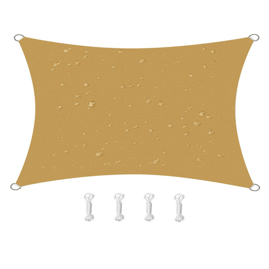 HOMPER 2x3 Sun Shade Sail Waterproof Rectangle(Sand), 95% UV Block Garden Sunscreen Awning Canopy with Free Rope, Breathable Patio Sail pergola for Outdoor Party