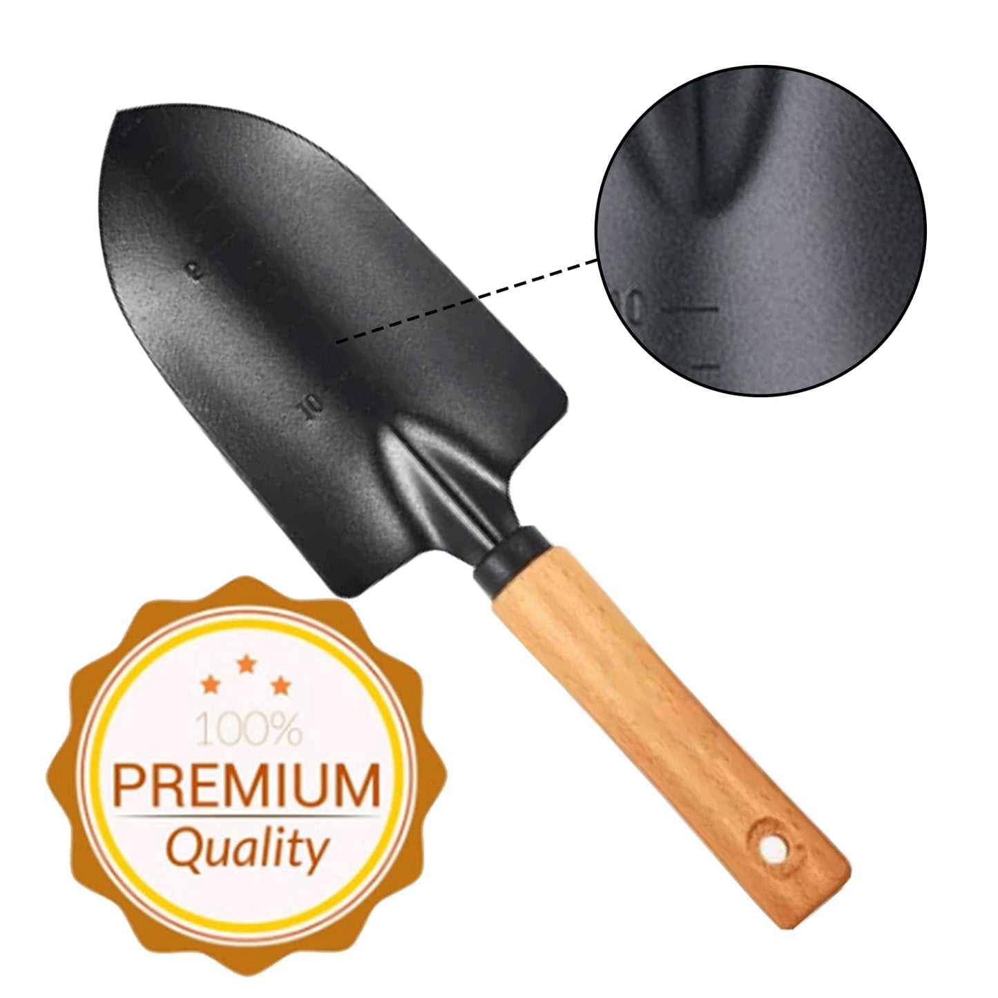 DULKET Gardening Trowel 2pcs,Garden Trowel, Gardening Tools，Small Trowel with Wooden Handle, Multifunctional Garden Wrowel, Suitable for Garden and Vegetable Garden
