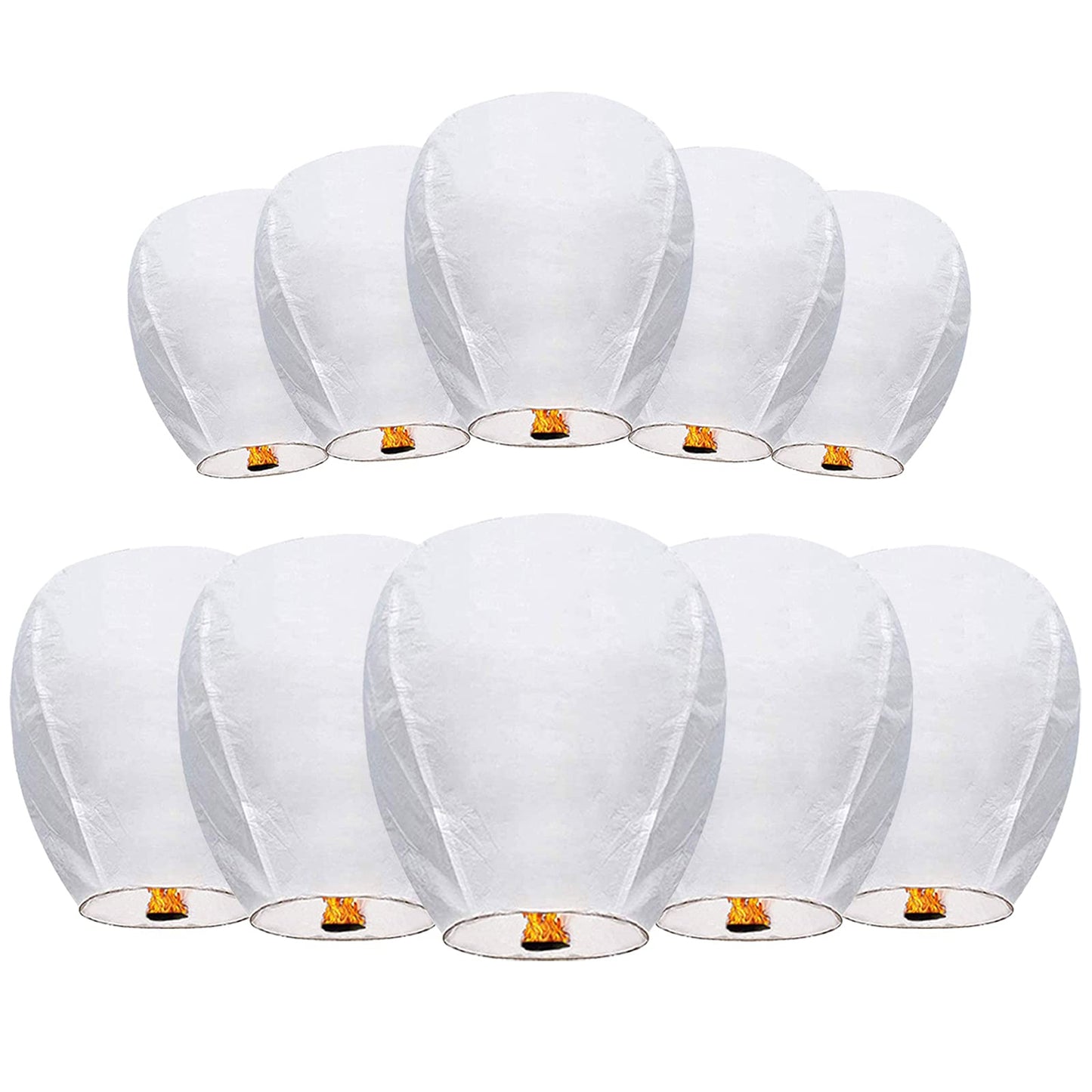Chinese Sky Lanterns Environmental Friendly 100% Biodegradable Material No Assembly Required, for Wishing Wedding Birthday Party (10 Pack)