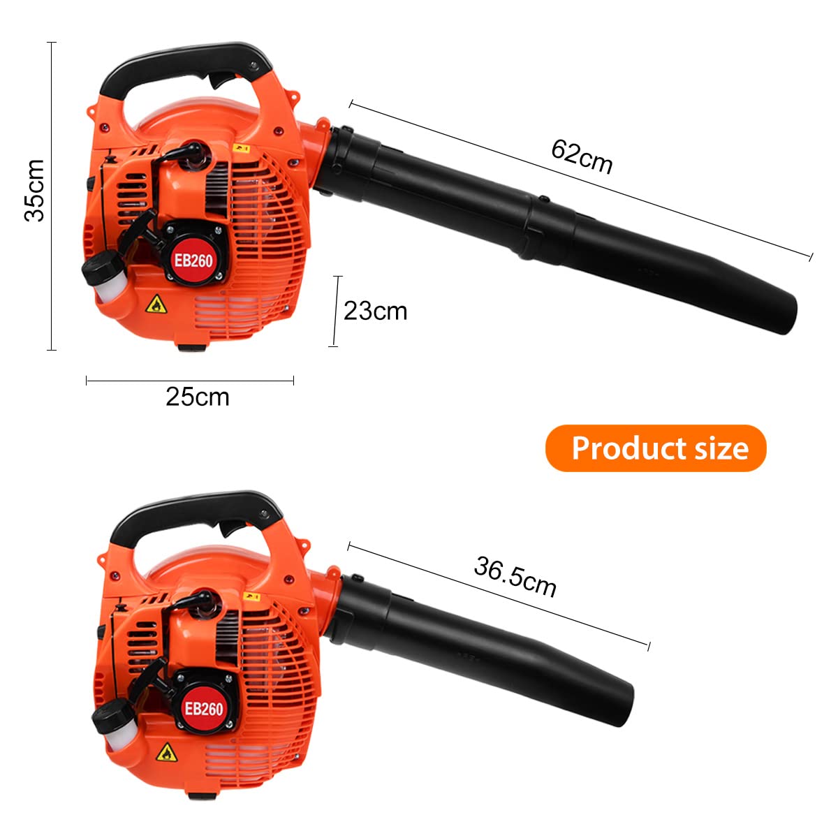 Cordless Petrol Garden Leaf Blower, Snow Grass Lawn Blowers Vacuum Powerful 26cc 2 Stroke Air Cooled Engine, Portable Handheld, for Blowing Leaves, Wood Chips, Dust, Garden Debris, Grass Cuttings